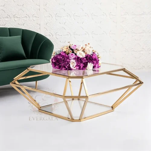Geometric Gold Frame Modern Wedding Coffee Table (3) Geometric Gold Frame Modern Wedding Coffee Table (3)