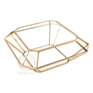 Geometric gold frame coffee table, modern wedding furniture wholesale