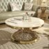 Gold Carved Marble Top Luxury Wedding Coffee Table (1)
