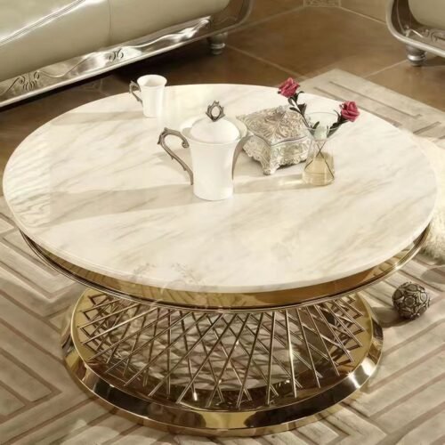 Gold Carved Marble Top Luxury Wedding Coffee Table (3) Gold Carved Marble Top Luxury Wedding Coffee Table (3)