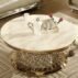 Gold Carved Marble Top Luxury Wedding Coffee Table (3)