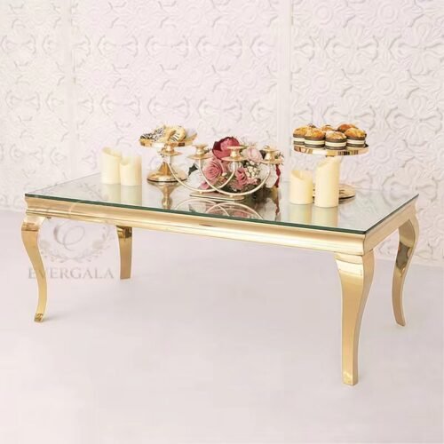 Gold Frame Glass Top Elegant Wedding Coffee Table (1) Gold Frame Glass Top Elegant Wedding Coffee Table (1)