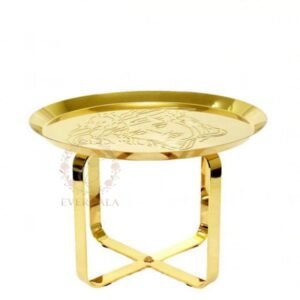Gold X-base Stainless Steel coffee table, luxury banquet hotel furniture supplier