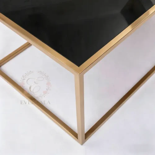Gold rectangular Frame black glass Top Wedding Coffee Table (1) Gold rectangular Frame black glass Top Wedding Coffee Table (1)
