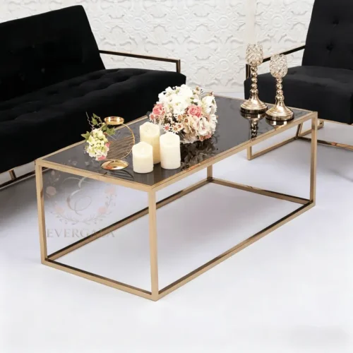 Gold rectangular Frame black glass Top Wedding Coffee Table (2) Gold rectangular Frame black glass Top Wedding Coffee Table (2)