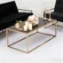 Gold rectangular Frame black glass Top Wedding Coffee Table (2)