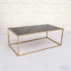 Gold rectangular Frame black glass Top Wedding Coffee Table (3)
