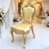 Luxury Gold Carved Wedding Chair, Black Velvet Upholstered Banquet Chair for Wedding Reception (1)