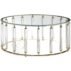 Clear acrylic round coffee table, modern luxury stainless steel small glass sofa side table for living room