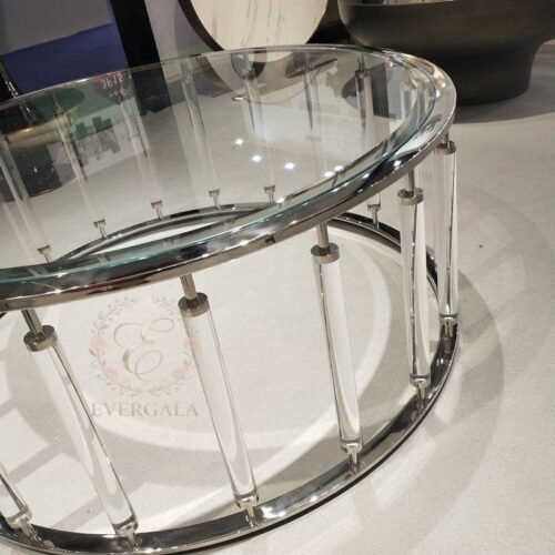 Modern Luxury Clear Acrylic Round Coffee Table (2) Modern Luxury Clear Acrylic Round Coffee Table (2)