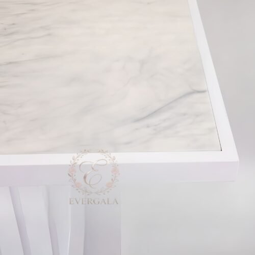 Modern Square Bistro White Metal Table (2) Modern Square Bistro White Metal Table (2)