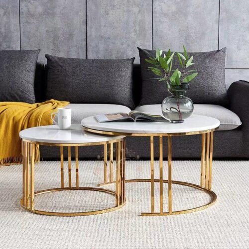 Round Gold Base White Top Wedding Coffee Table (1) Round Gold Base White Top Wedding Coffee Table (1)