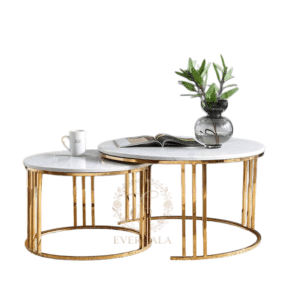 Round gold base coffee table, wedding event furniture wholesale