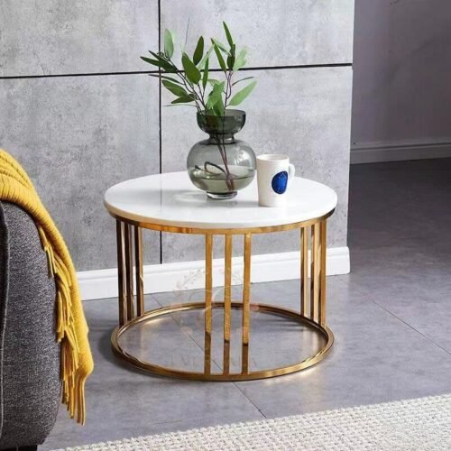Round Gold Base White Top Wedding Coffee Table (2) Round Gold Base White Top Wedding Coffee Table (2)