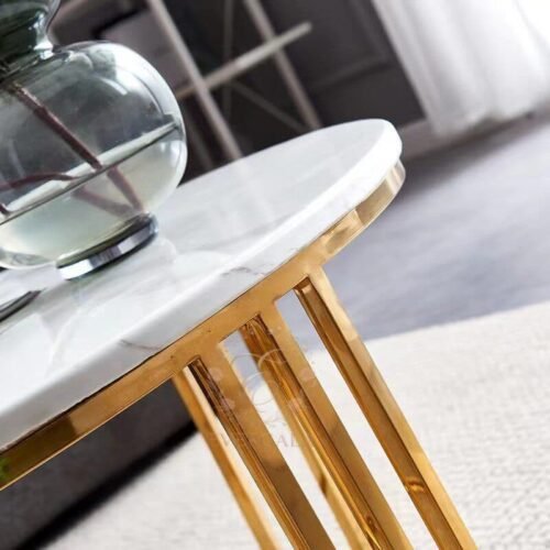 Round Gold Base White Top Wedding Coffee Table (3) Round Gold Base White Top Wedding Coffee Table (3)