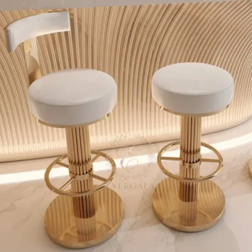 all-white upholstered bar stool gold frame for luxury wedding banquet (2) all-white upholstered bar stool gold frame for luxury wedding banquet (2)