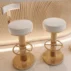 all-white upholstered bar stool gold frame for luxury wedding banquet (2)