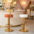 all-white upholstered bar stool gold frame for luxury wedding banquet (3)