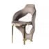 Luxury beige curved back dining chair for wedding reception