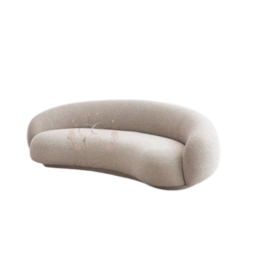 Luxury beige curved bench sofa for party event