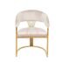 Luxury beige curved gold armrest dining chair for restaurant banquet