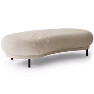 Luxury beige curved single sofa for wedding reception
