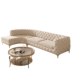 Luxury beige tufted multi seat sofa for wedding venue