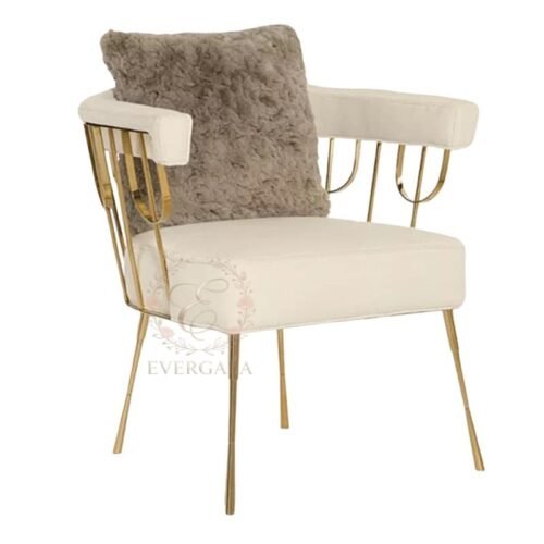 Luxury beige upholstered single sofa for hotel lounge