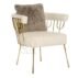 Luxury beige upholstered single sofa for hotel lounge