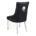 Luxury black gold lion head carved dining chair for hotel event