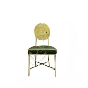 Luxury brass casting sculptural arm dining chair for wedding banquet