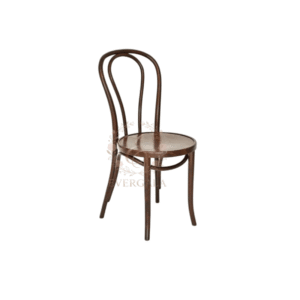 Classic wood cross back wedding chair for rustic event theme.