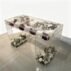 EverGala modern clear acrylic hollow table designed for floral displays and wedding cake stands, featuring a transparent box structure for creative event centerpieces and banquet decor.