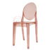 Clear acrylic resin event chair for modern and elegant wedding decor.
