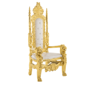 Custom gold carved stainless steel wedding throne chair factory direct.
