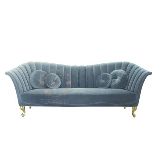 Luxury dark green tufted double sofa for hotel banquet