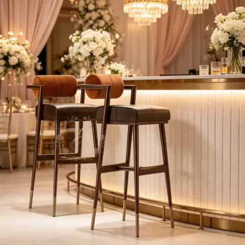 dark upholstered high back bar stool gold legs for wedding banquet hall (1) dark upholstered high back bar stool gold legs for wedding banquet hall (1)