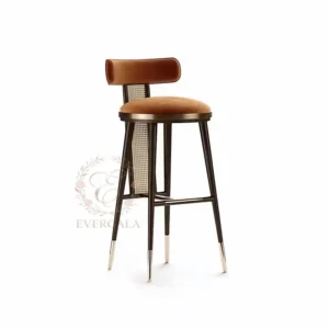 dark upholstered high back bar stool gold legs for wedding banquet hall (2)