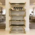 decorative gold wave design wine rack display stand for events (1)