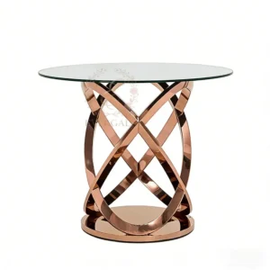 Designer Circular Cake Table with Spiral Legs