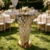 diamond pattern gold mesh high cocktail table for wedding banquet events (1)