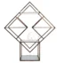 Bold wine rack with an intricate diamond-patterned gold metal frame. Perfect for modern weddings, upscale parties and events seeking a contemporary look.