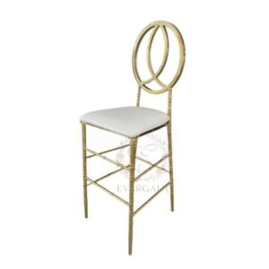 Unique double circle back design gold stainless steel bar chair for banquet and gala events