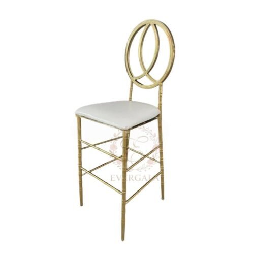 Unique double circle back design gold stainless steel bar chair for banquet and gala events