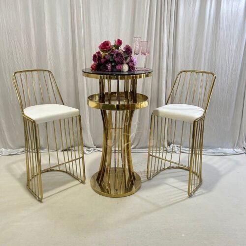 elegant white fabric bar stool gold openwork frame for wedding banquet (1) elegant white fabric bar stool gold openwork frame for wedding banquet (1)