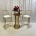 elegant white fabric bar stool gold openwork frame for wedding banquet (1)