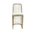 Sophisticated bar stool with soft white fabric upholstery and an elegant openwork gold metal frame. The airy design makes it ideal for wedding banquets, hotel events and garden parties.