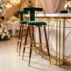 emerald green velvet bar stool gold legs for gala dinner wedding events (1)