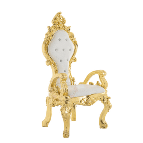 European style gold stainless steel wedding chair for luxury events.