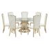 Luxury wedding table featuring a customized round top and gold lattice pedestal, commercial grade furniture for wedding reception centerpieces, Foshan manufacturer by EverGala.
